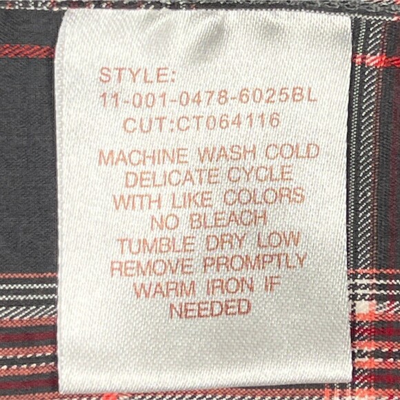 Stetson Sz Mens L Long-Sleeve Western Shirt Snap Closure Gray Red Cowboy Logo - Picture 5 of 14